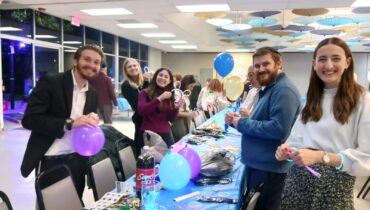 Fellows prepping for Jacksonville Chanukah party